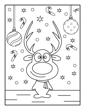 Çocuklar için Mutlu Noeller boyama kitabı