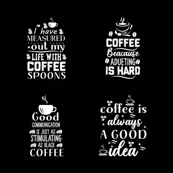 Coffee Lettering Typography Designs — Stock Vector