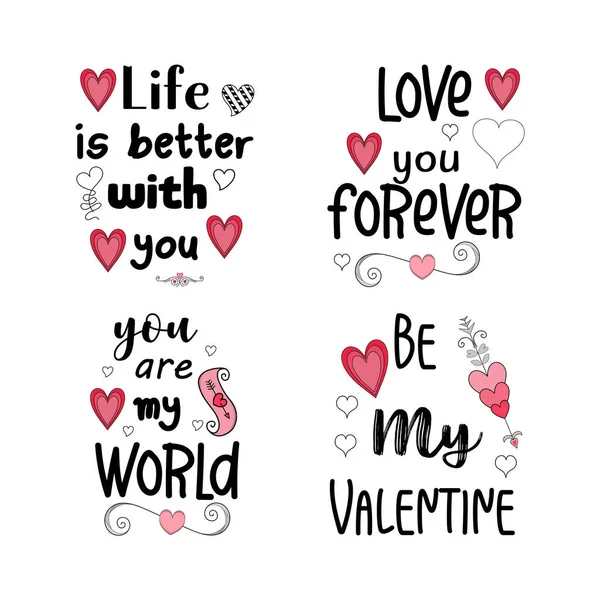 Valentines Day Lettering Quotes Tshirt — Stock Vector