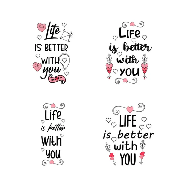 Valentines Day Lettering Quotes Tshirt — Stock Vector