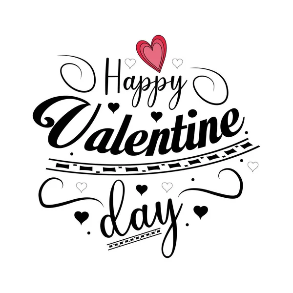 Feliz Día San Valentín Lettering Quotes Tshirt — Vector de stock