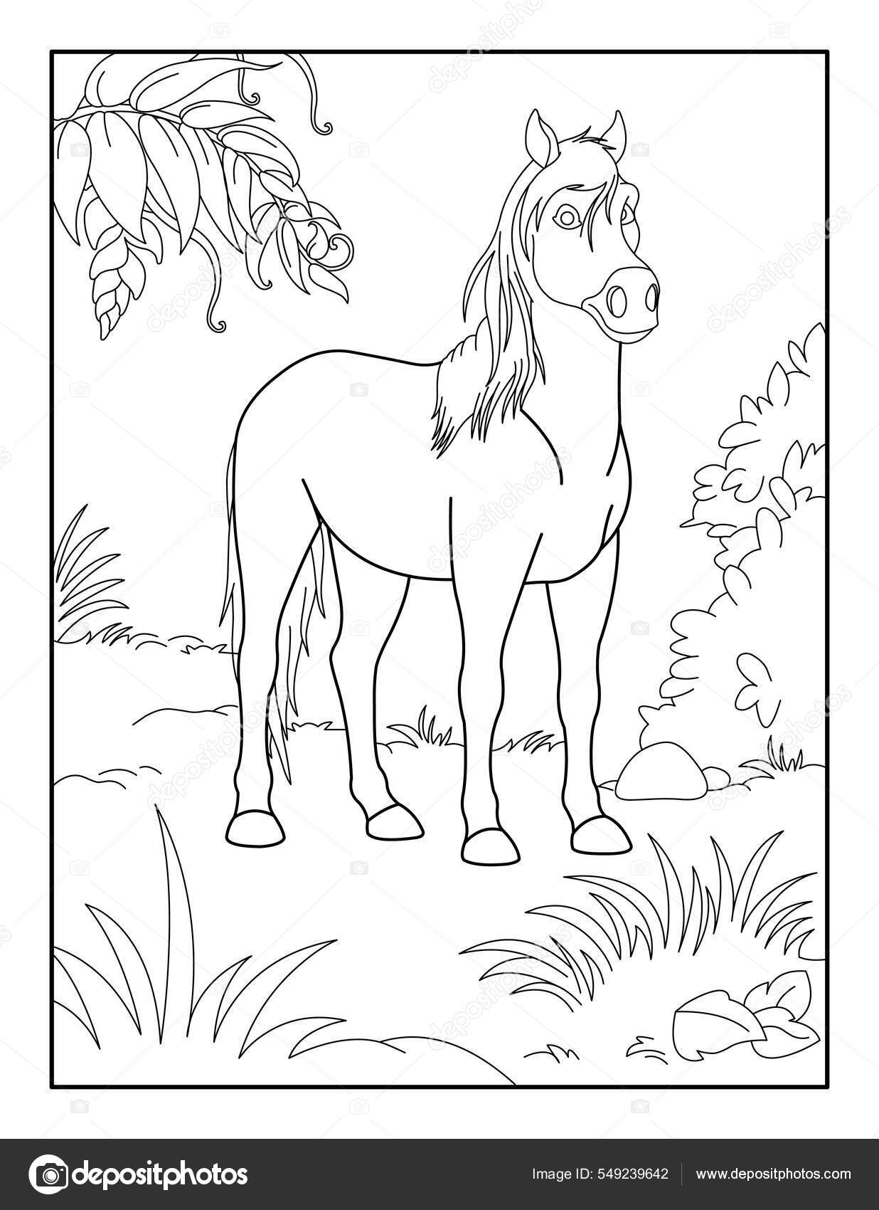 Desenhos de cavalos para colorir para crianças. imprima-os online  gratuitamente.