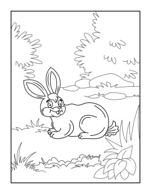 Çocuklar için Mutlu Paskalya Boyama Sayfaları. Rahatlama ve meditasyon için boyama kitabı.