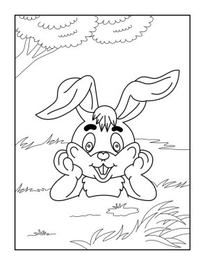 Çocuklar için Mutlu Paskalya Boyama Sayfaları. Rahatlama ve meditasyon için boyama kitabı.