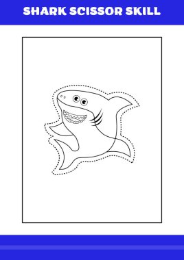 Shark Scissor Skills for Kids. Shark scissor skills for relax and meditation.