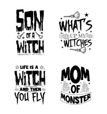 Halloween lettering typography set. Happy Halloween typography Design.