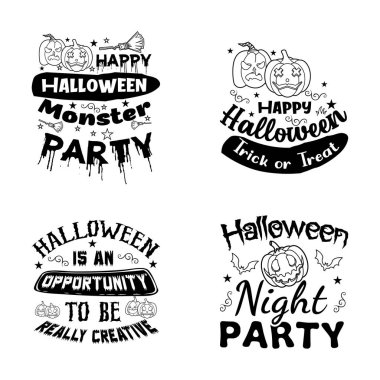 Halloween lettering typography set. Happy Halloween typography Design.
