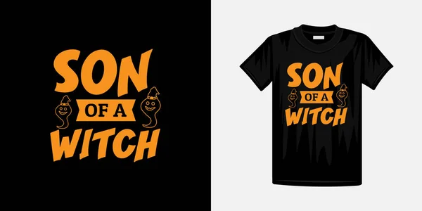 Son Witch Typography Design Vector — Vettoriale Stock