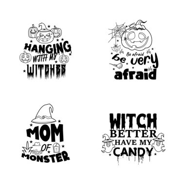 Halloween lettering typography set. Happy Halloween typography Design.