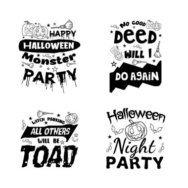 Halloween lettering typography set. Happy Halloween typography Design.