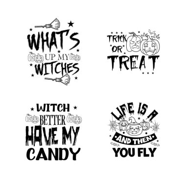 Halloween lettering typography set. Happy Halloween typography Design.