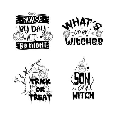 Halloween lettering typography set. Happy Halloween typography Design.