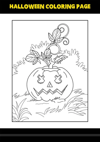 Halloween Coloring Page Kids Line Art Coloring Page Design Kids — Stock Vector