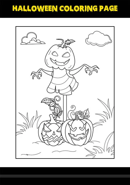 Página Para Colorear Halloween Para Niños Diseño Página Para Colorear — Vector de stock