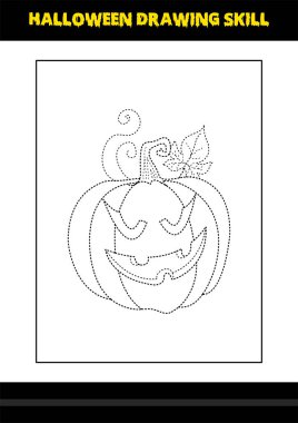 Çocuklar için Cadılar Bayramı çizim yeteneği. Çocuklar için Cadılar Bayramı resim çizim sayfası.