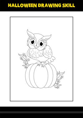 Çocuklar için Cadılar Bayramı çizim yeteneği. Çocuklar için Cadılar Bayramı resim çizim sayfası.