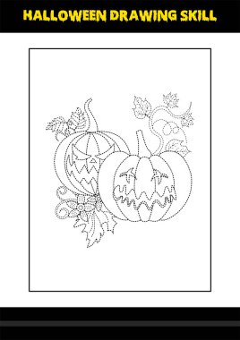 Çocuklar için Cadılar Bayramı çizim yeteneği. Çocuklar için Cadılar Bayramı resim çizim sayfası.