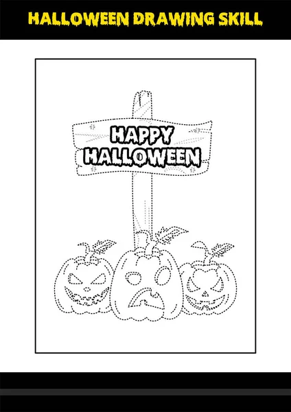 habilidade de desenho de halloween para crianças. página de colorir de  habilidade de desenho de halloween para crianças. 12983332 Vetor no Vecteezy