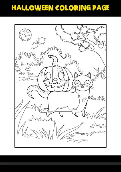 Página Para Colorear Halloween Para Niños Diseño Página Para Colorear — Vector de stock