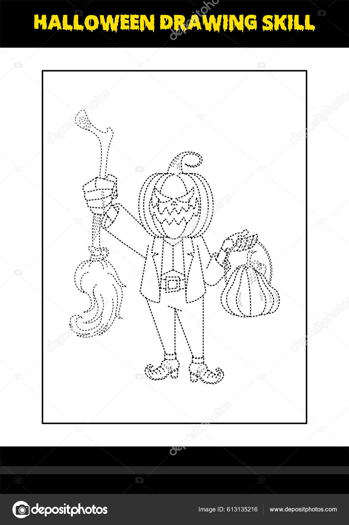 Como Desenhar Halloween Para Crianças Halloween Desenho Habilidade Para  Colorir imagem vetorial de NipunKundu© 611277264