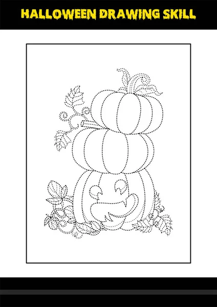 habilidade de desenho de halloween para crianças. página de colorir de  habilidade de desenho de halloween para crianças. 12983332 Vetor no Vecteezy