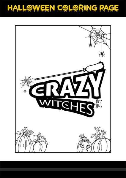 Halloween Quotes Coloring Page Halloween Coloring Page Kids — Vector de stock