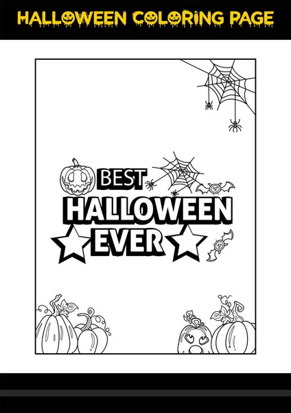 Halloween Quotes Coloring Page Halloween Coloring Page Kids — Vector de stock