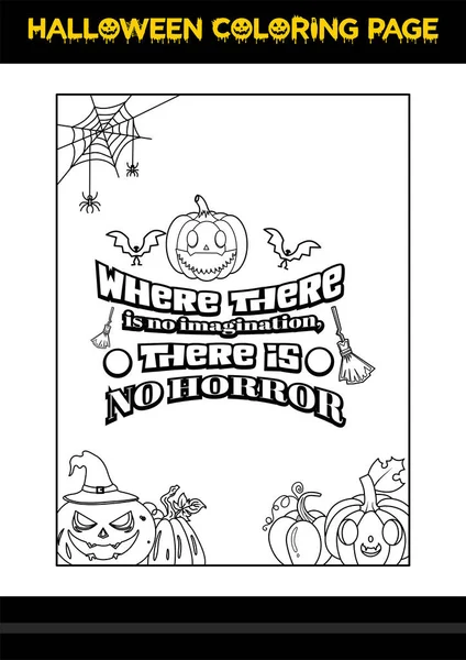 Halloween Quotes Coloring Page Halloween Coloring Page Kids — Vector de stock