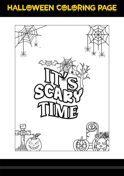 Halloween Quotes Coloring Page Halloween Coloring Page Kids — Vector de stock