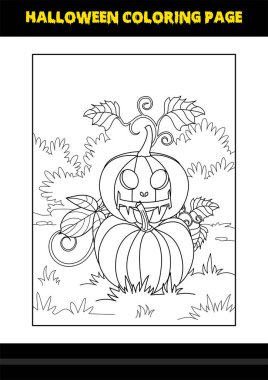 Çocuklar için Cadılar Bayramı boyama sayfası. Çocuklar için çizgi boyama sayfası tasarımı.