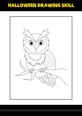 Çocuklar için Cadılar Bayramı çizim yeteneği. Çocuklar için Cadılar Bayramı resim çizim sayfası.