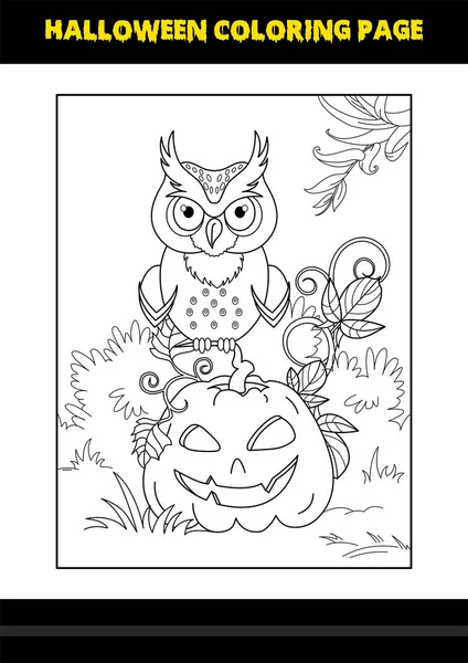 Página Para Colorear Halloween Para Niños Diseño Página Para Colorear — Vector de stock