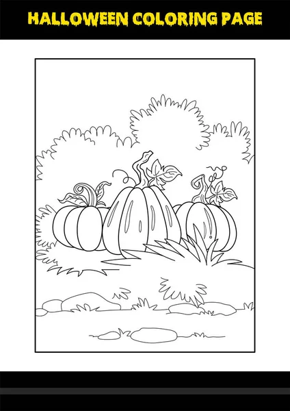 Página Para Colorear Halloween Para Niños Diseño Página Para Colorear — Vector de stock