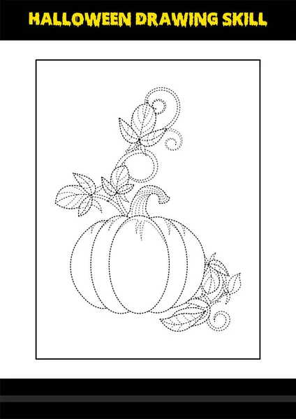 Habilidad Dibujo Halloween Para Niños Dibujo Halloween Para Colorear Página — Vector de stock