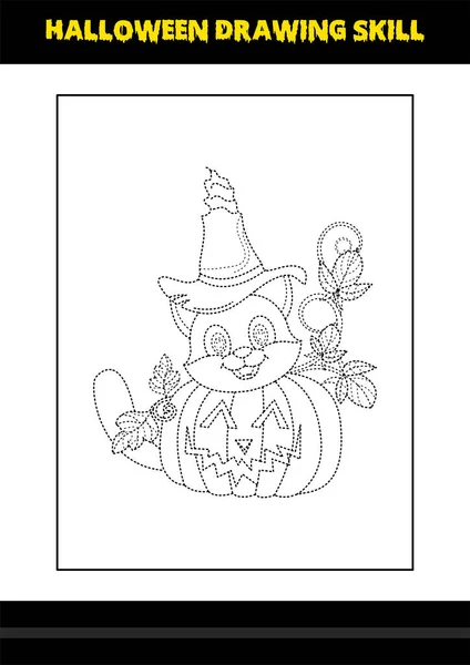habilidade de desenho de halloween para crianças. página de colorir de  habilidade de desenho de halloween para crianças. 12983332 Vetor no Vecteezy