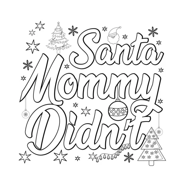 Merry Christmas Coloring Page Christmas Line Art Coloring Page Design — Stock Vector