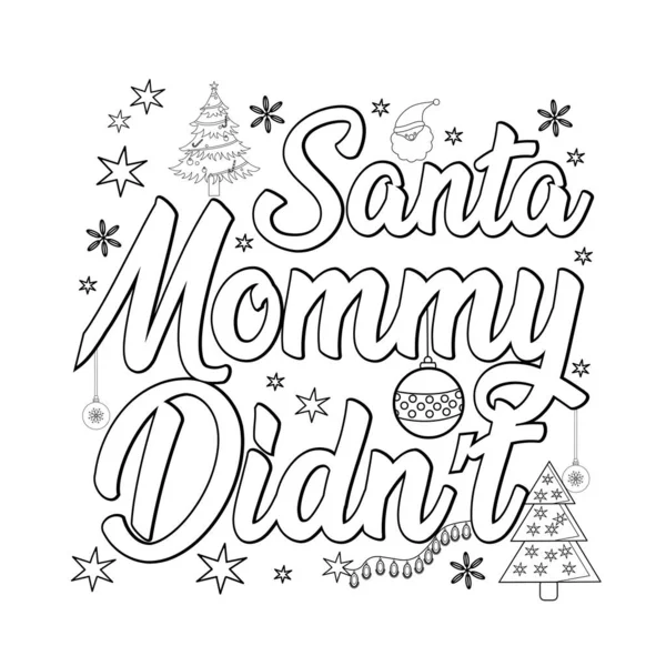 Merry Christmas Coloring Page Christmas Line Art Coloring Page Design — Stock Vector