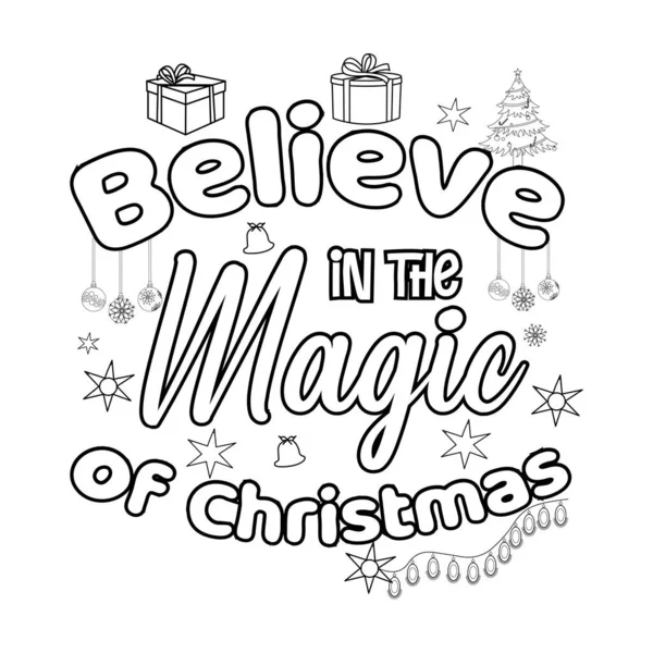 Merry Christmas Coloring Page Christmas Line Art Coloring Page Design — Stock Vector