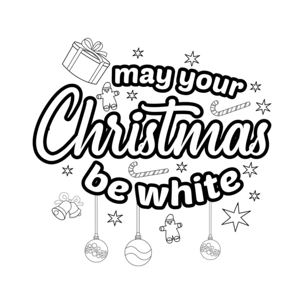 Mutlu Noeller boyama sayfası. Çocuklar için Noel çizgisi boyama sayfası tasarımı.