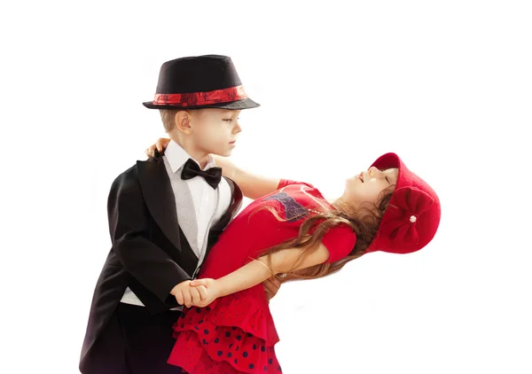 Lovely little boy and girl dancing — Stock Photo, Image