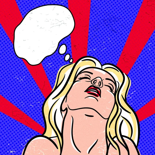 Retro popüler sanat poster kızı ile