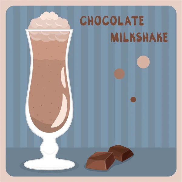 Cokelat milkshake dengan krim di vektor Grafik Vektor