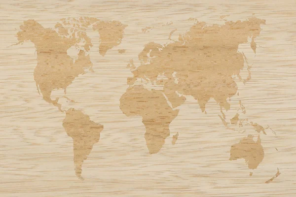 Яскрава Карта Світу Фоні Дерев Яної Текстури Двох Типів — стокове фото