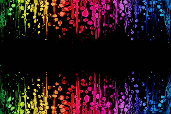 Pintura Pingar Acrílica Abstrata Colorida Células Fluxo Livre Verter — Fotografia de Stock