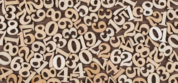 Vintage Wooden Numbers Long Background Back School Concept — Stock Photo, Image