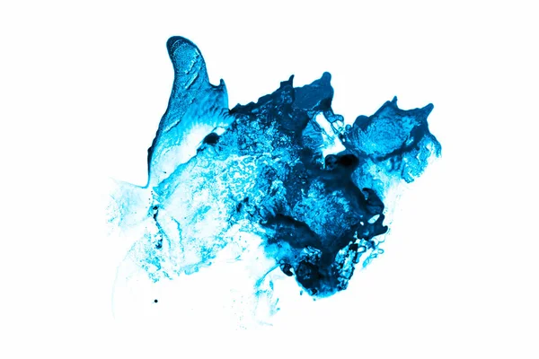 Abstract Blue Watercolor Ink Spot Picture Isolated White — 스톡 사진