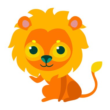 Afrika Karikatür hayvan izole vektör karakter. Aslan.