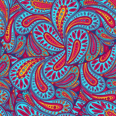 renkli paisley stil vektör seamless modeli.
