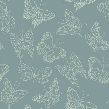 Kelebekler vektör seamless modeli.