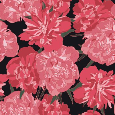 Kırmızı Şakayık vektör seamless modeli.